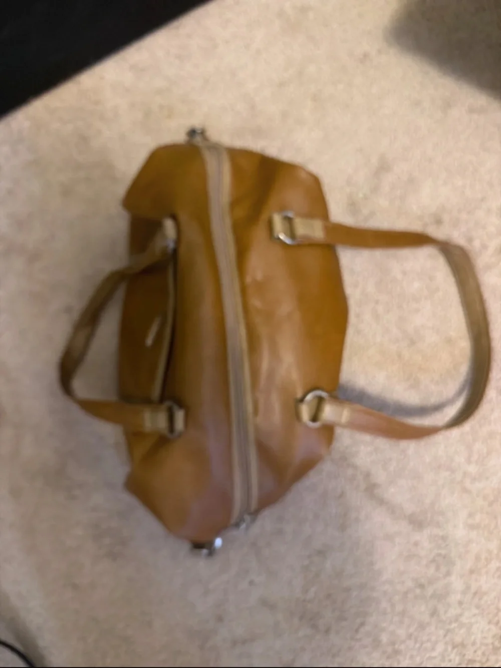 Vintage tote shoulder bag with iconic orange triangle. Likely 90’s early 2000.